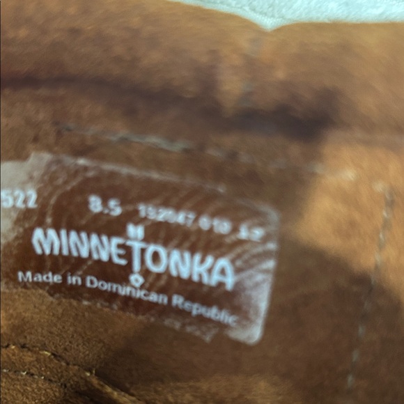 Minnetonka Tan Suede Fringe Moccasins - Picture 3 of 8